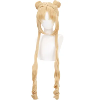 Anime Cosplay Costume Sailor Moon Tsukino Usagi Gold Yellow Wig Long Party Hairs • £31.99