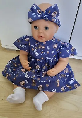 £8.99 • Buy Baby Annabell Or 18 To 20 Inch Dolls 3 Piece Navy Cat & Mouse Dress Set (52)