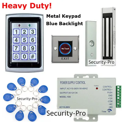 125KHz RFID Card+Password Door Access Control System+Door Magnetic Lock+ IR Exit • £89.94