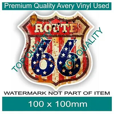 Rustic Route 66 Decal Sticker Vintage Americana Hot Rod Rat Rod Stickers • $5.50