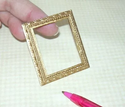 Miniature Gold Resin Beaded Frame #6 (MEDIUM): DOLLHOUSE 1:12 Scale • $4.98