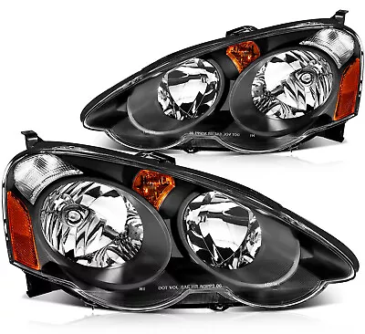 For 2002 2003 2004 Acura RSX Black Left Right Pair Headlights Assembly • $86.49