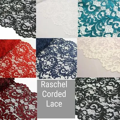 Designer Rachel Corded Lace SCALLOPED Edges Fabric Dressmaking Wedding Material • £7.99