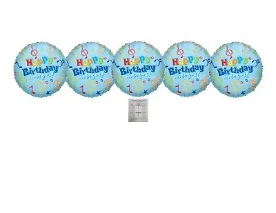 Set Of 5 Happy Birthday Music Notes 18'' Balloons Party Decorations • $9.99