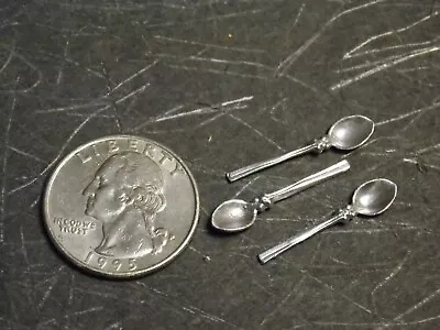 Dollhouse Miniature Silver Serving Spoons Set 1:12 Scale Z250 Dollys Gallery • $8.99