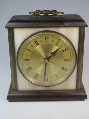 VINTAGE METAMEC MANTEL CLOCK Wooden And Faux Marble Case Kienzle Quartz Movement • $40.44