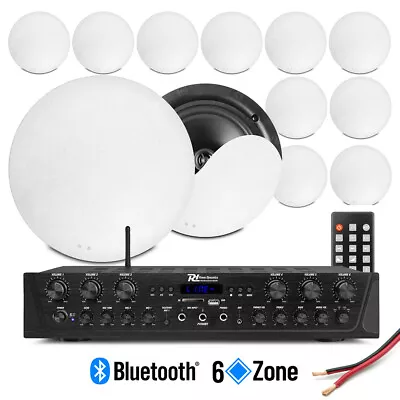 6-Zone Multi Room Ceiling Speaker System PV260BT Bluetooth Amplifier & 12x NCSS6 • £589