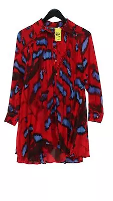 Mint Velvet Women's Midi Dress XS Red 100% Polyester Shirt Dress • £18.50