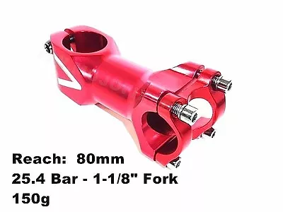 Fixed Gear Handlebar Stem 8cm/80mm - 25.4 1-1/8  RED • $12.99