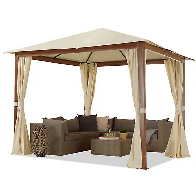 3x3 Garden Gazebo 100% Waterproof Incl 4 Side Panels Forest Premium Champagne • £550