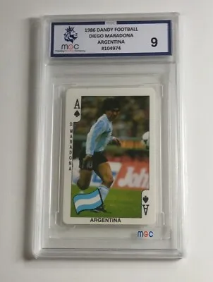 Rare Graded MGC 9 1986 Dandy Football Diego Maradona Argentina Bubble Gum Card  • £71.99