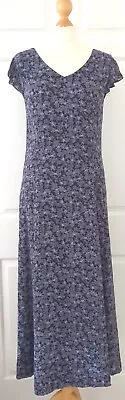 £34 • Buy Laura Ashley Black Lavender Maxi V Neck Cap Sleeve Vintage Dress 1Ouk 36 Eur