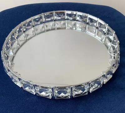 Decorative Crystal Mirrored Perfume Trinket Tray - 21cm - Pre-loved • £9.50