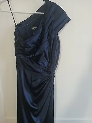 ADRIANNA PAPELL BOUTIQUE Navy Size 0 Evening Dress Pagent Prom Unhemmed Perfect • £28.94