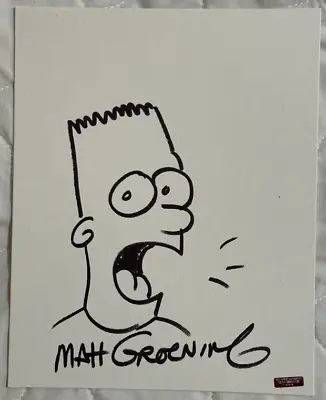 Matt Groening The Simpsons Signed Autographed 8x10 Bart Simpson Sketch W/ COA • $999.99