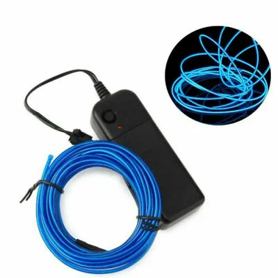 Battery Powered Neon LED Light Glow EL Wire String Strip Rope Tube Party Decor • $5.99