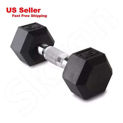 Skyon Titan Fitness 15 Lbs Single Free Weights Black Rubber Coated Hex Dumbbell • $26.99