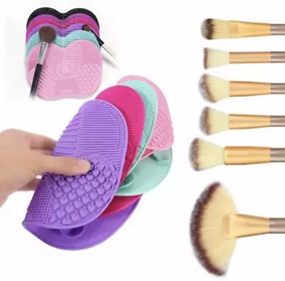  Makeup Brush Cleaner Pad Washing Scrubber Board Cleaning Mat Hand Tool Lotus • $5.99