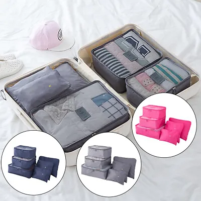 $16.99 • Buy Travel Oxford Cloth Packing Cubes Clothes Storage Luggage Organiser Compression