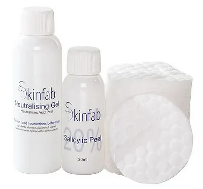 20% Salicylic Chemical Peel Neutraliser Free Cotton Pads Acne Treatment Skinfab • £20.95