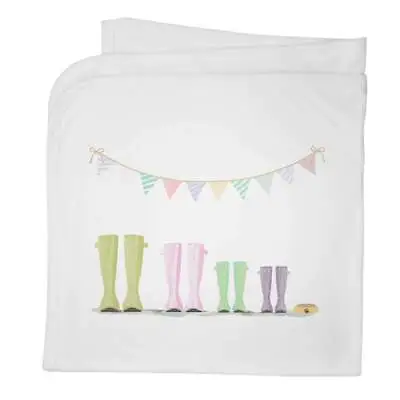 £9.99 • Buy 'Spotty Wellies' Cotton Baby Blanket / Shawl (BY00028180)