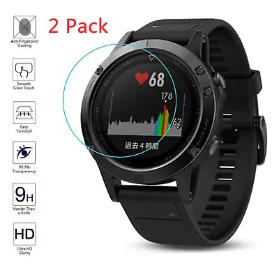 2X Full Covered Tempered Glass Screen Protector For Garmin Fenix 5 5S Clear Film • $6.82