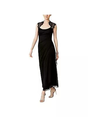 XSCAPE Womens Black Yoke Cap Sleeve Maxi Evening Gown Dress 10 • $14.99