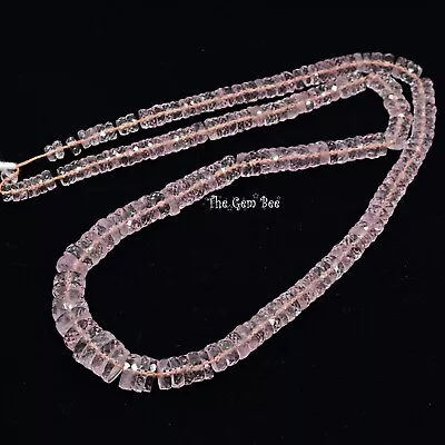 131.55CT Pink Morganite Faceted Heishi Rondelle Bead 16 Inch Strand • $295