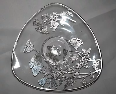 Vintage Silver On Crystal Candy Dish 1 • $18