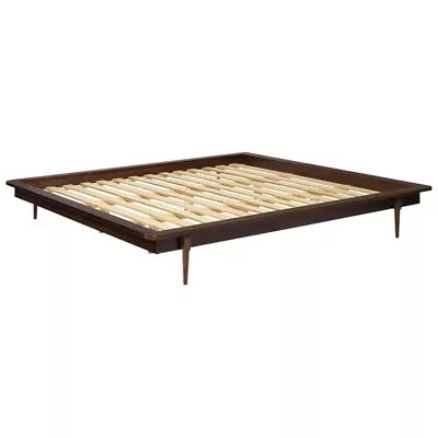 Pemberly Row Mid-Century Solid Wood King Platform Bed In Walnut • $436