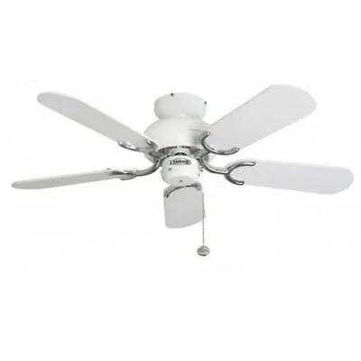 Fantasia Capri 36in Ceiling Fan White & Stainless Steel With White Blades 110521 • £154.98