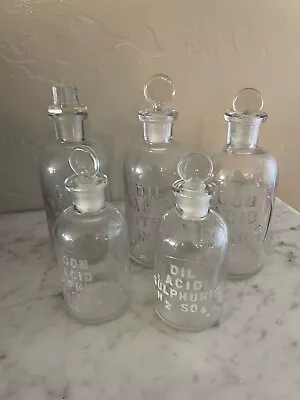 Vintage MBW Millville 5 Lot Chemical Lab Glass Bottle Apothecary • $59.99