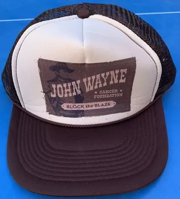 Vintage John Wayne Cancer Foundation Trucker Hat Brown Movie Promo Actor • $19.99