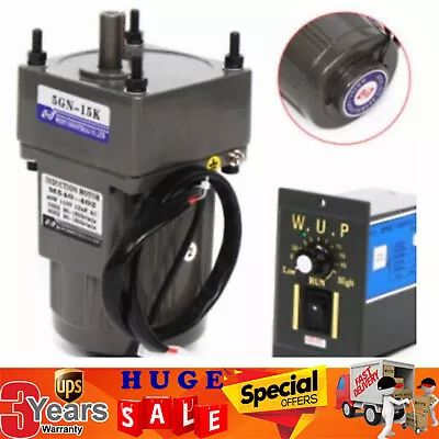 AC Gear Motor Electric Motor Variable Speed Controller 1:15 90 RPM 110V 40W  • $59