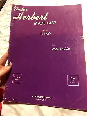 $7.99 • Buy Victor Herbert Made Easy For The Piano Ada Richter Volume 1 Witmark And Sons 