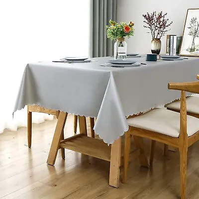Smiry Waterproof Vinyl Tablecloth Square Heavy Duty Table Cloth Wipeable Table • $78.43