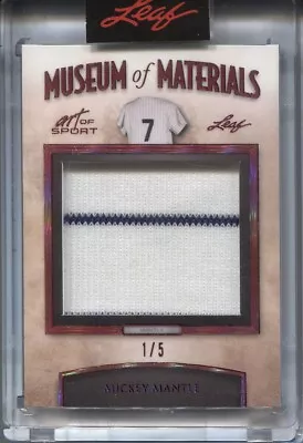 2021 Mickey Mantle Leaf Art Of Sport MUSEUM OF MATERIALS JUMBO JERSEY RELIC 1/5 • $199.99