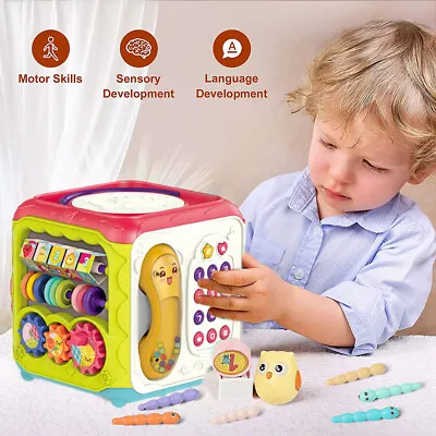 7 In 1 Baby Activity Cube Play Centre Musical Toys Shape Sorter Child Xmas Gifts • £15.90