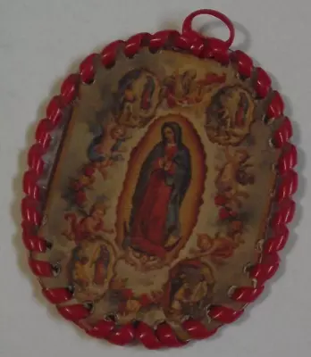 Vtg New Our Lady Of Guadalupe Guardian Angel Red Wrapped Scapular Badge • $15