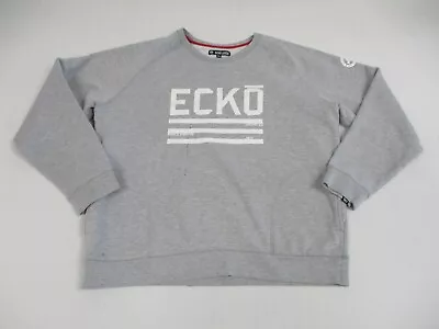 Ecko Sweater Mens 2XL Gray Pullover Logo Long Sleeve Hip Hop 90s Y2K * • $19.88