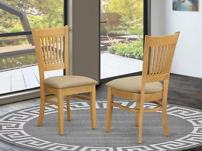 Set Of 2 Vancouver Dinette Kitchen Dining Chairs With Padded Seat In Light Oak • $160