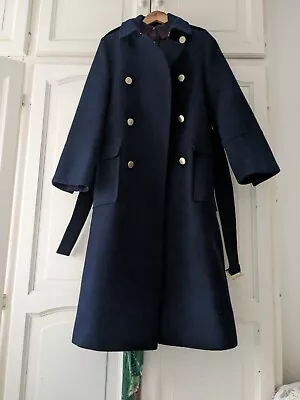 TopShop Navy Military Style Coat Size 8 Excellent Condition • £20