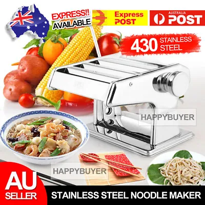 Pasta Noodle Maker Machine Cutter Fresh Spaghetti Thickness Setting Adjustable • $24.95
