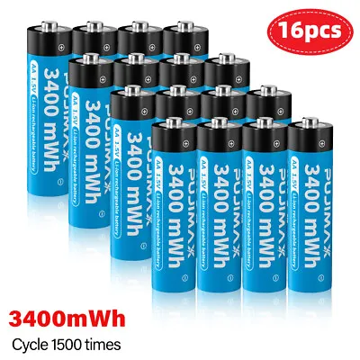 1.5V AA AAA Rechargeable Lithium Batteries With AA/AAA Battery Charger LOT • £14.39