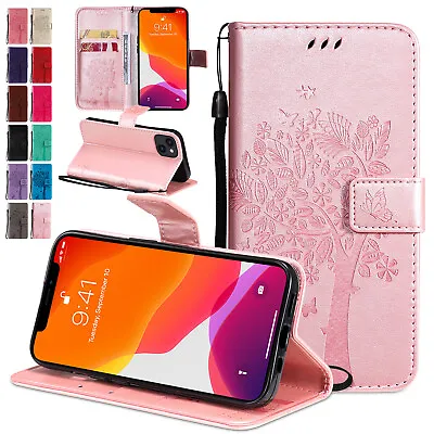 $12.16 • Buy Case For IPhone 11 12 13 14Pro Max 14 Plus SE 7 8+ Leather Wallet Cat Tree Cover