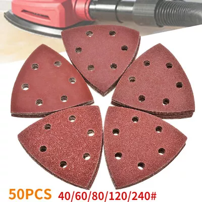 £6.99 • Buy 50PCs 90mm SANDING SHEETS TRIANGLE DELTA DETAIL MOUSE PADS 40 60 80 120 240 TOP
