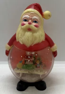 Vintage Christmas Decoration Old Saint Nick Santa Claus Plastic Snow Globe Belly • $14.99