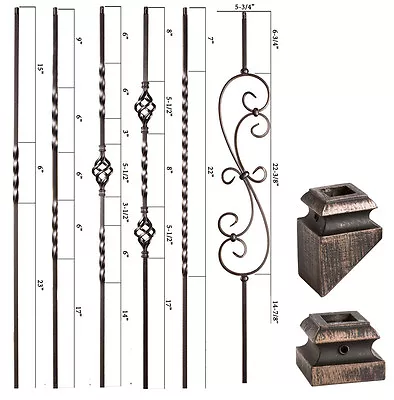 Oil Rubbed Bronze - Twist & Basket Iron Balusters - HOLLOW Wrought Iron • $2.33