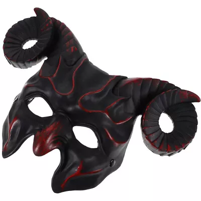 Demon Halloween Masquerade Half Ram Horn Devil Cosplay Costume - Dark Red- • $25.53