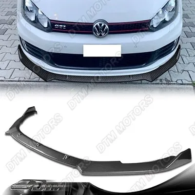 For 10-13 VW Golf MK6 GTI Carbon Fiber Look Front Bumper Splitter Spoiler Lip • $64.99